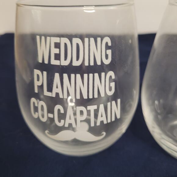 Wedding Planning Stemless Wine Glasses Set - Picture 2 of 7